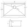 33&quot; L X 22&quot; W Farmhouse Kitchen Sink Matte Black Stainless Steel 33 in.Single Bowl Farmhouse Apron Workstation Kitchen Sink with Accessory K
