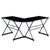 Techni Mobili L-Shaped Glass Computer Desk; Black