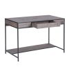 43.3"W x 21.6"D x 29.3"H Computer Desk with One Drawer; Walnut & Black