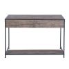 43.3"W x 21.6"D x 29.3"H Computer Desk with One Drawer; Walnut & Black