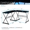 Techni Mobili L-Shaped Glass Computer Desk; Black