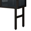 61.61 "High Glass Doors Modern Two-door Cabinet with Featuring Three-tier Storage for Entryway Living Room Bathroom Dining Room
