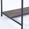 43.3"W x 21.6"D x 29.3"H Computer Desk with One Drawer; Walnut & Black