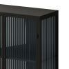 61.61 "High Glass Doors Modern Two-door Cabinet with Featuring Three-tier Storage for Entryway Living Room Bathroom Dining Room