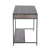 43.3"W x 21.6"D x 29.3"H Computer Desk with One Drawer; Walnut & Black