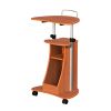 Techni Mobili Sit-to-Stand Rolling Adjustable Height Laptop Cart With Storage; Woodgrain