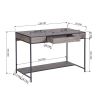 43.3"W x 21.6"D x 29.3"H Computer Desk with One Drawer; Walnut & Black