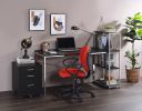 Tennos Writing Desk; Black &amp; Chrome Finish 93195