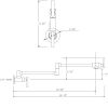 Gold Pot Filler Faucet Wall Mount Kitchen Folding Faucet with Double Joint Swing Arms; Two Handle Design