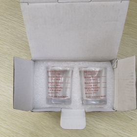 Thick Bottom Glass Small Square Cup With Scale 60m (Option: 2 Red Scale Coffee Cups-60ML)